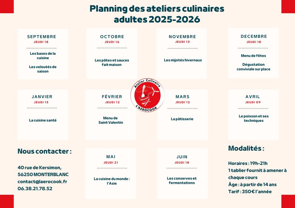 ateliers culinaires mensuels